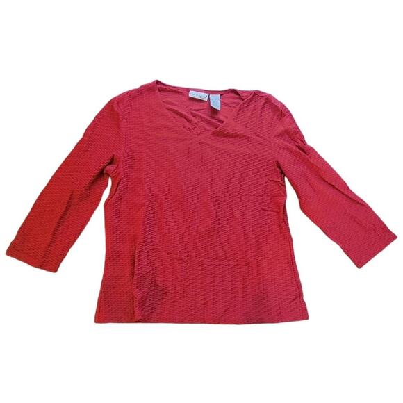 Croft & Barrow stretch medium maroon 3/4 sleeve shirt - Picture 1 of 3